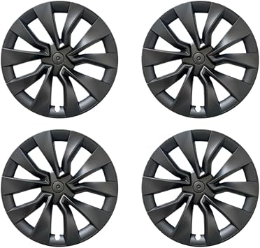 4pcs Hub Caps Tesla Model 3 19" 2025 Highland Performance Wheel Cover Full Rim Wheel Caps Accessories Wheel Parts 2024 Matte Black