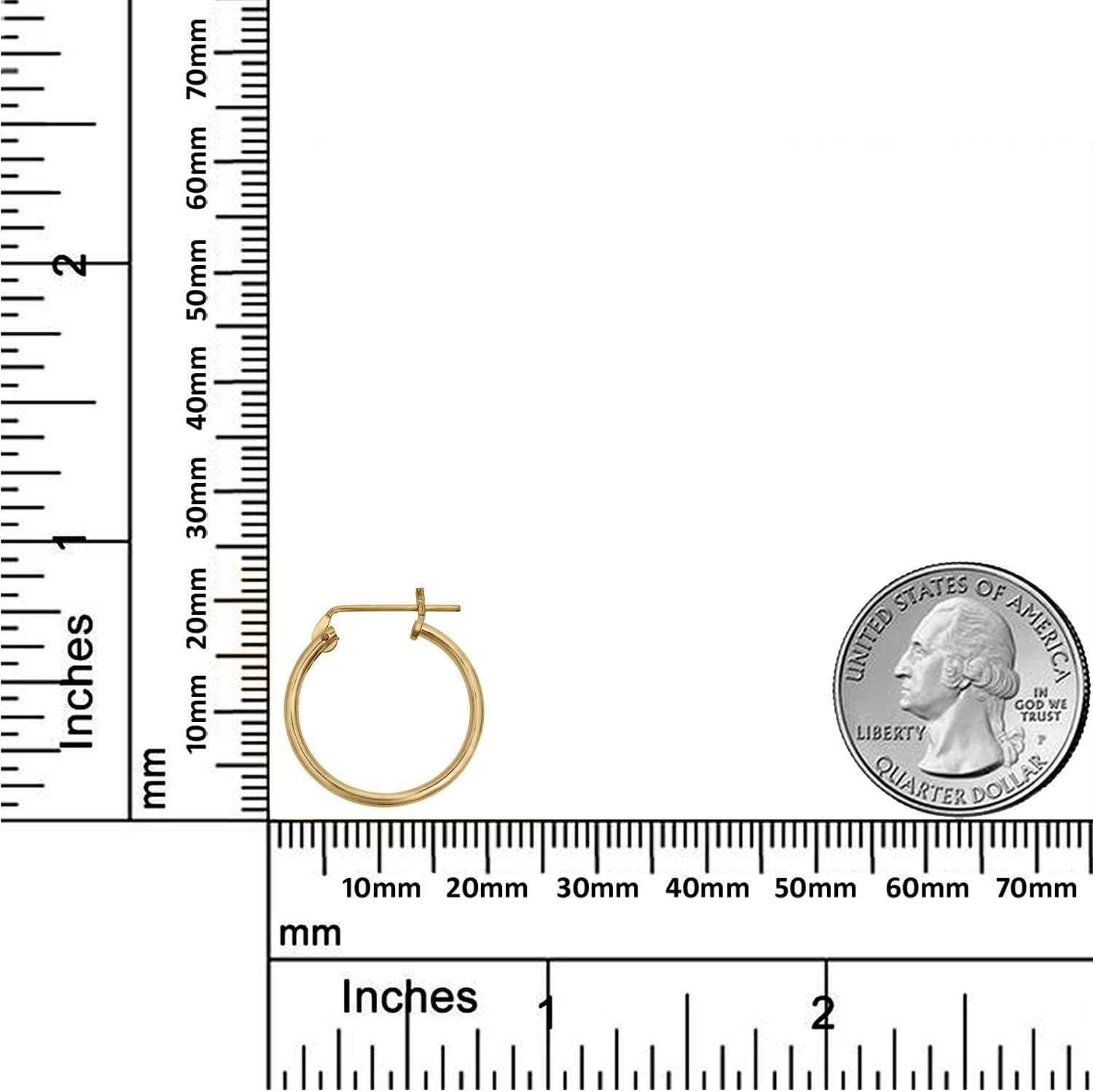 AVORA 14K Yellow Gold-Filled 1.25mm Thick Hoop Earrings - 13mm, 17mm or 20mm