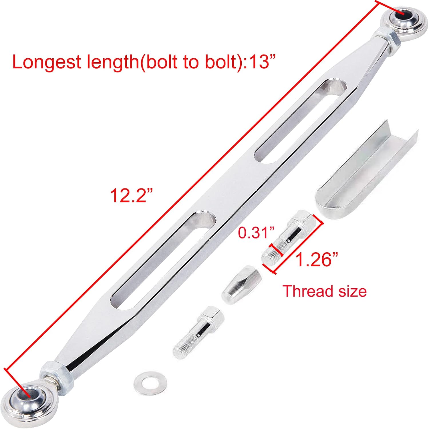Chrome Gear Shift Levers Shifter Linkage Adjustable CNC Billet Aluminum Gear Shift Rod Compatible with Harley Softail Road King 1980-2024