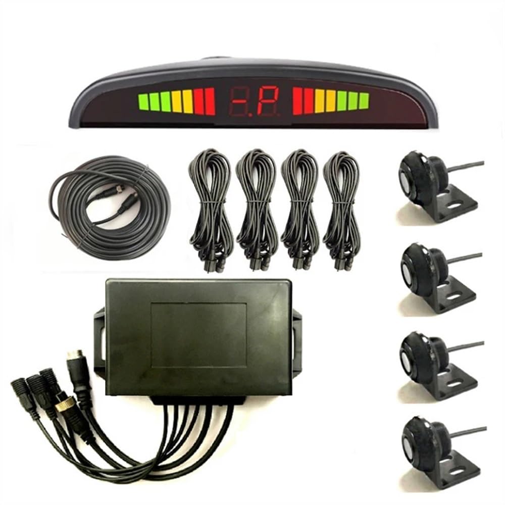 Capteur Radar recul Alarme Radar à ultrasons Voiture Vue arrière Angle Mort capteur stationnement en Marche avec Dispositif 4 sondes