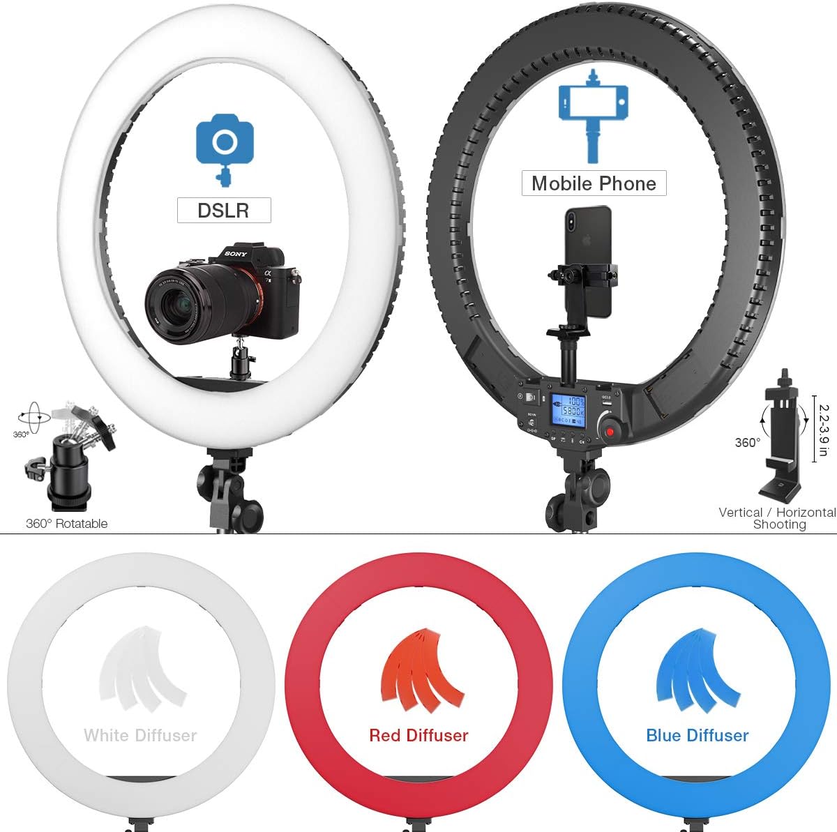 Gеt Sресіаl Prісе Ring Light with Wireless Remote Controller, Pixel 19 inch Pro Vlogging Light with LCD Display Bi-Color 60W 3000K-5800K CRI≥97 & TLCI ≥99 with Color Filters for YouTube, Twitch and Facebook Live