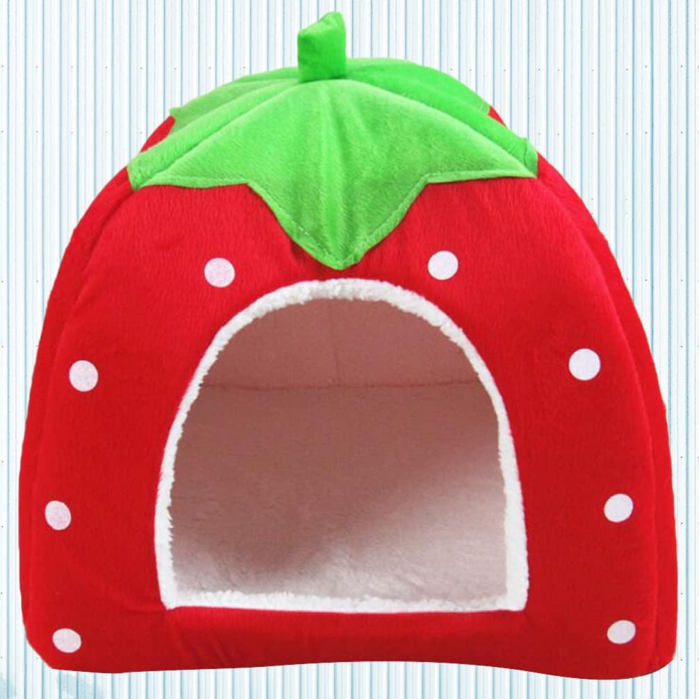 Indoor Pet House- Pet Supplies Pet Tent- Small Dog House- Strawberry Durable Pet Sleeping BedPerfect for Cats& Small Dogs