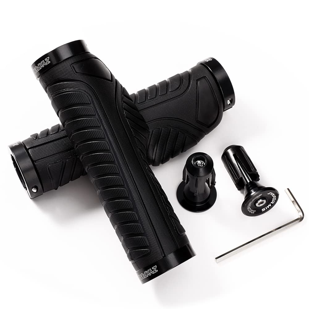 Bicycle Grips, 2 Side Lock, Ergonomic Non-Slip Rubber TPR Grips for Mountain Bike/BMX/Mountain/Downhill/Foldable/Urban Bike