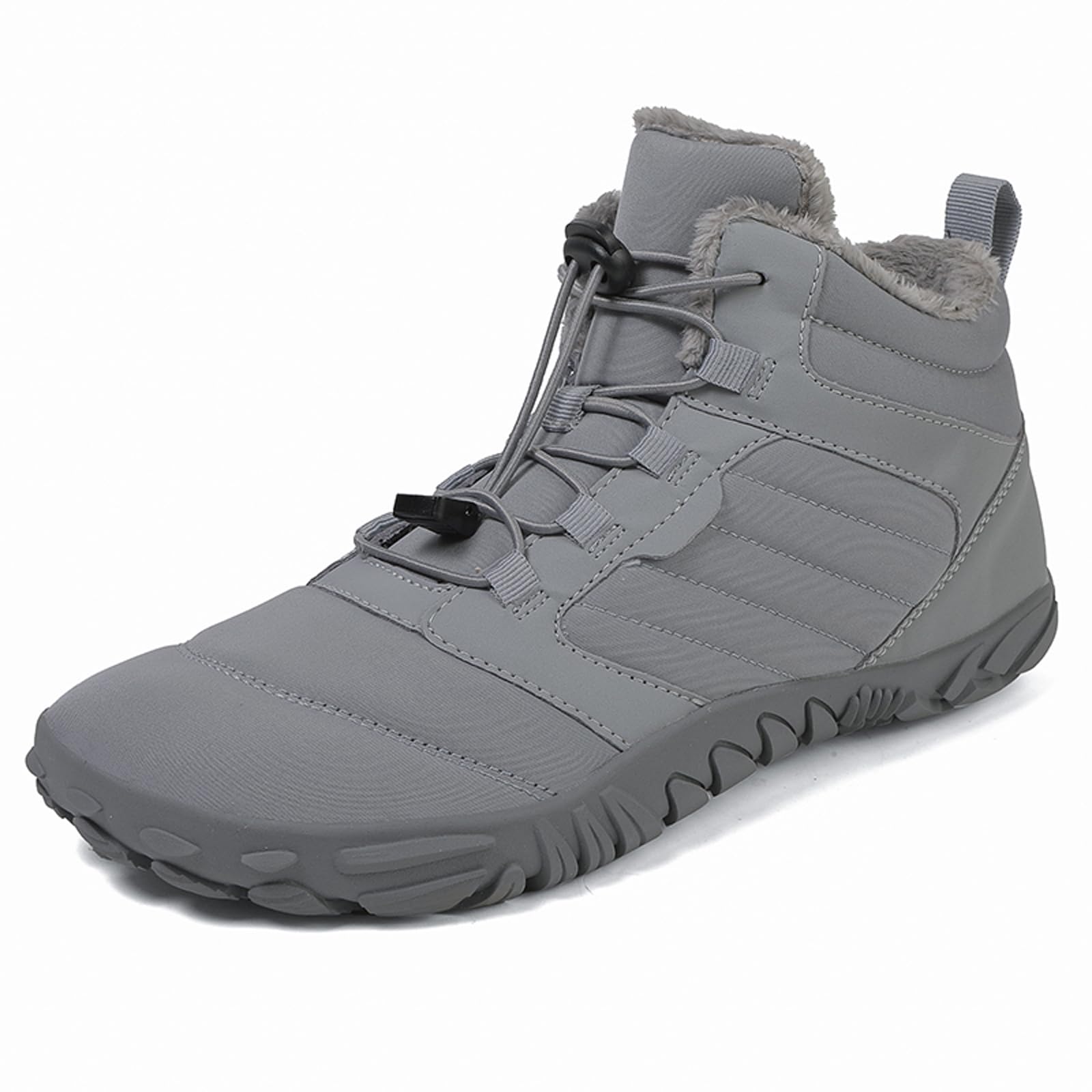 Men's and Women's Barefoot Hiking Boots | Zero Drop Winter Snow Boots with Wide Toe Box | Slip-On Waterproof Ankle Booties | Minimalist Five-Finger Sneakers for Outdoor Hiking and Walking
