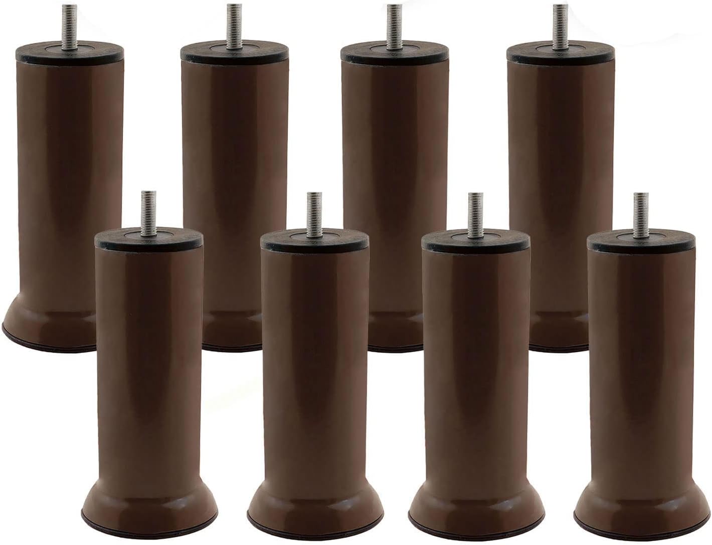 Badem10 Baza Mobilya Koltuk Kanepe Metal Destek Ayağı M8 Civatalı Kahverengi Ayak 15 Cm (8 ADET)