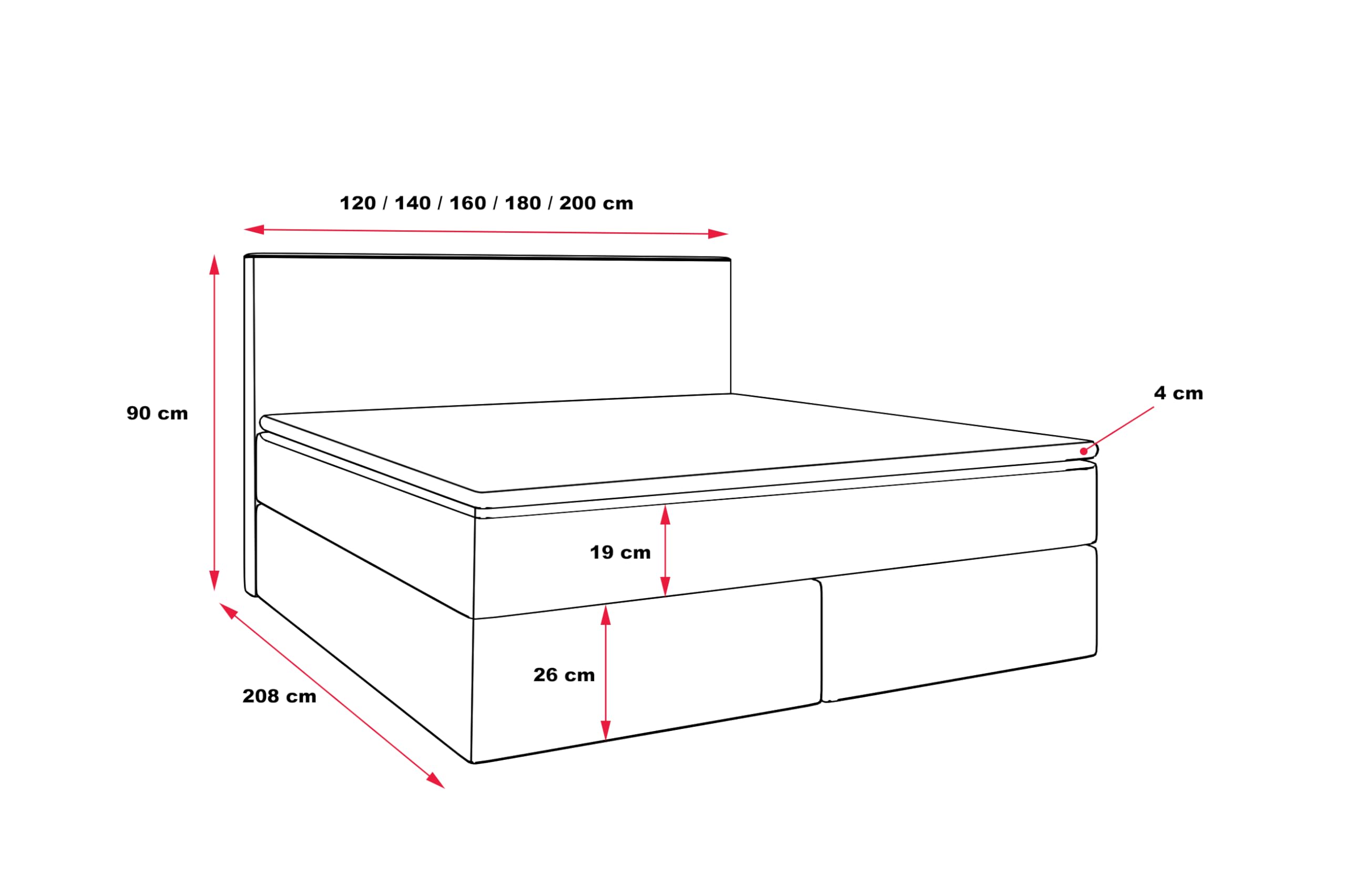 Boxspringbett mit Bettkasten RYGA 160 x 200 cm, Samtstoff, Polsterbett mit Bonell-Matratze und Topper, Doppelbett mit Stauraum, Bett für Schlafzimmer, Gepolstertes Kopfteil, H3, dunkelgrau