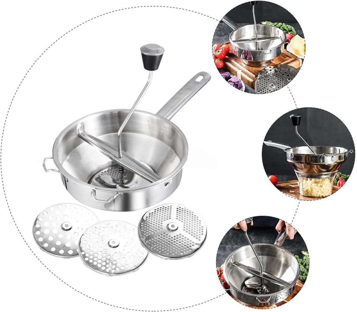 Stainless Steel Food Stirrer for Cooked Vegetables and Tomatoes