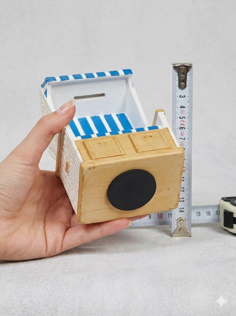 Salvadanaio a forma di poltrona da spiaggia – design marittimo – cassa vacanza & cassa da viaggio Sparbox – regalo in denaro per vacanze e fan del mare – 11,5 cm (blu)
