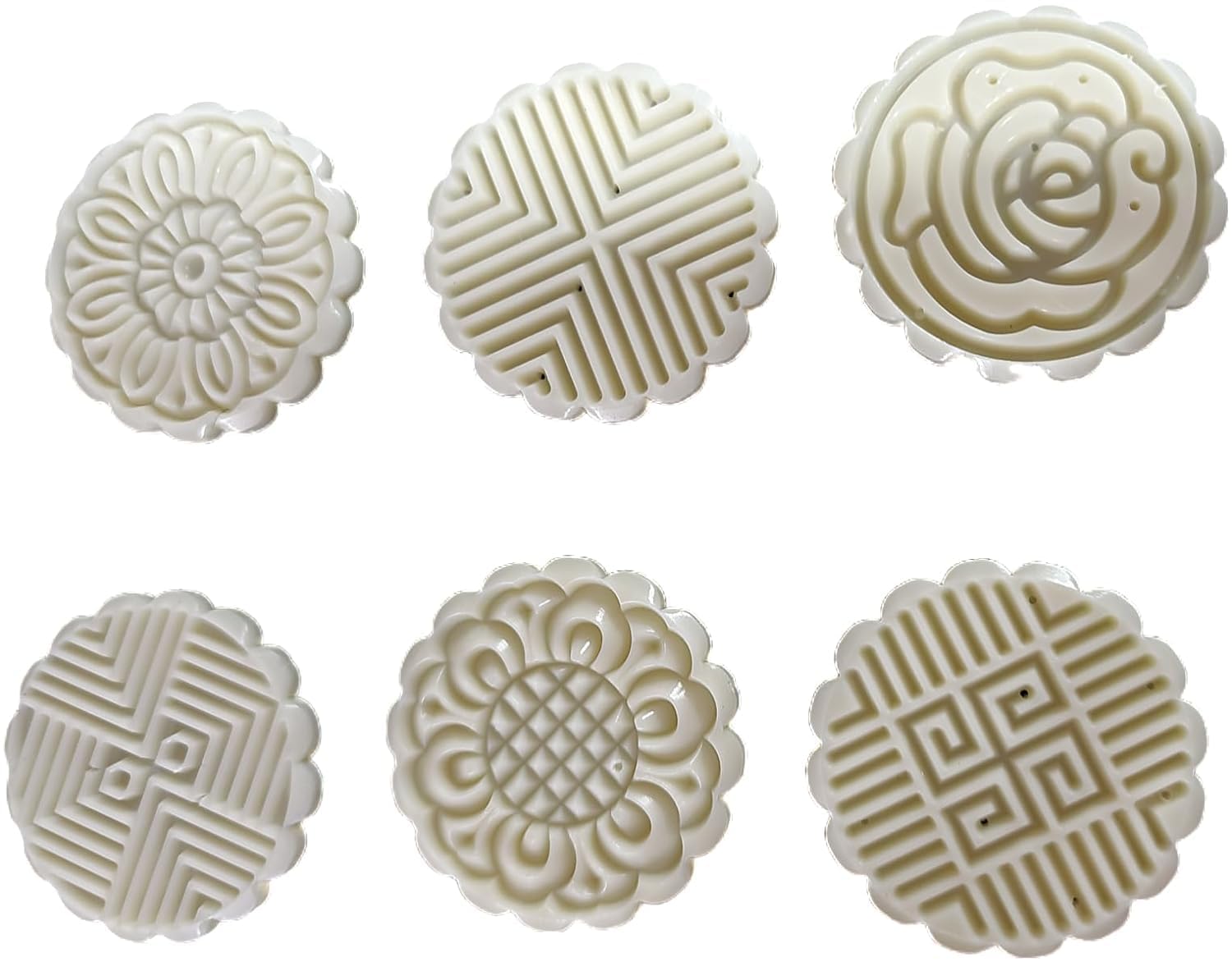 HOMETIC Fondant Decorative Moon Cake Cookie Pressers Mold 6-Pcs Punch Set Hand Make Baking Accessories Fondant Punch Thickness Mold Moon Cake Cutter Pastry (1-Pcs) 1