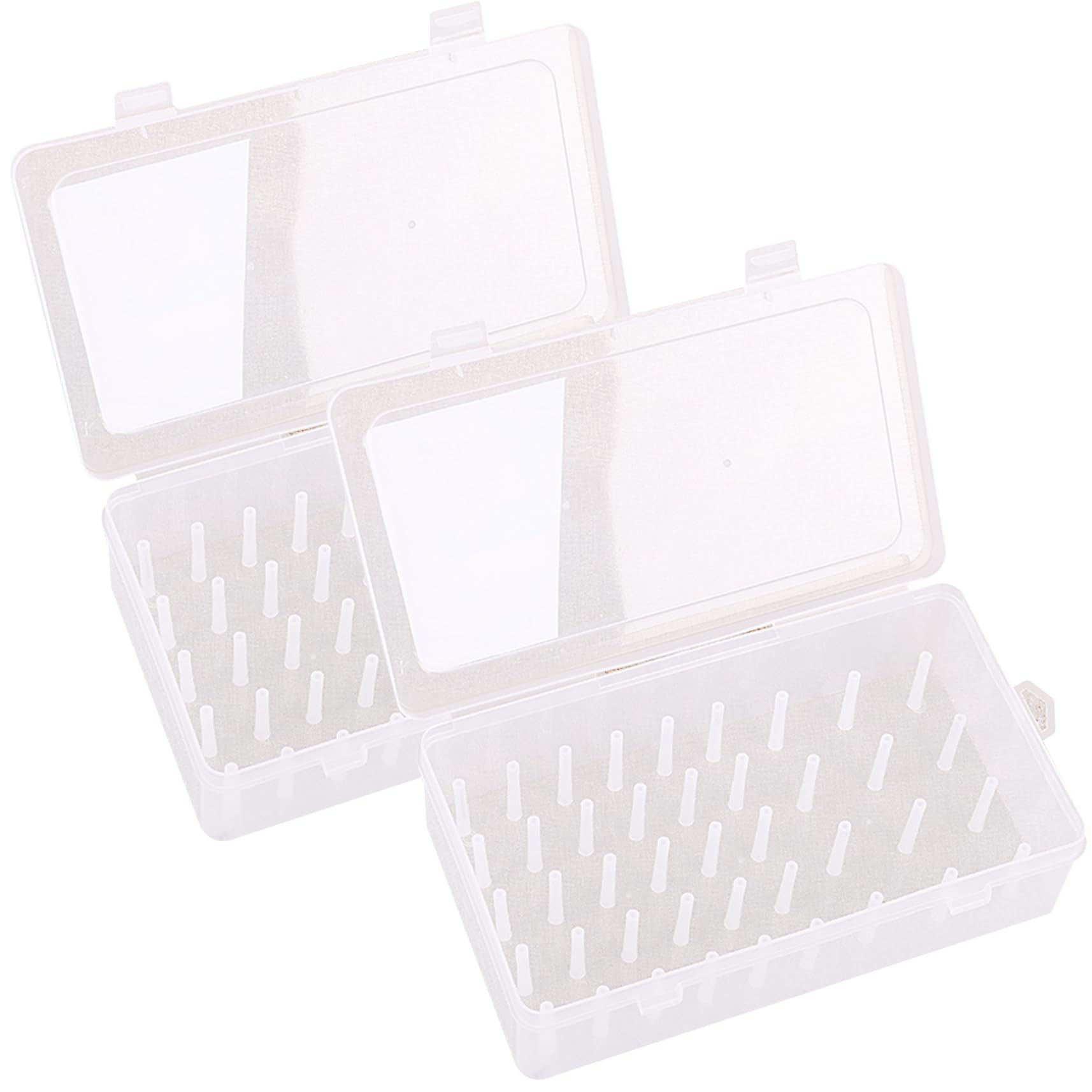 Portarocchetto trasparente per filo da cucito, contiene 42 bobine, 2 portafilo, portarocchetto di cotone vuoto, visibile, scatola da cucito in plastica a tenuta stagna, per rocchetti da ricamo.