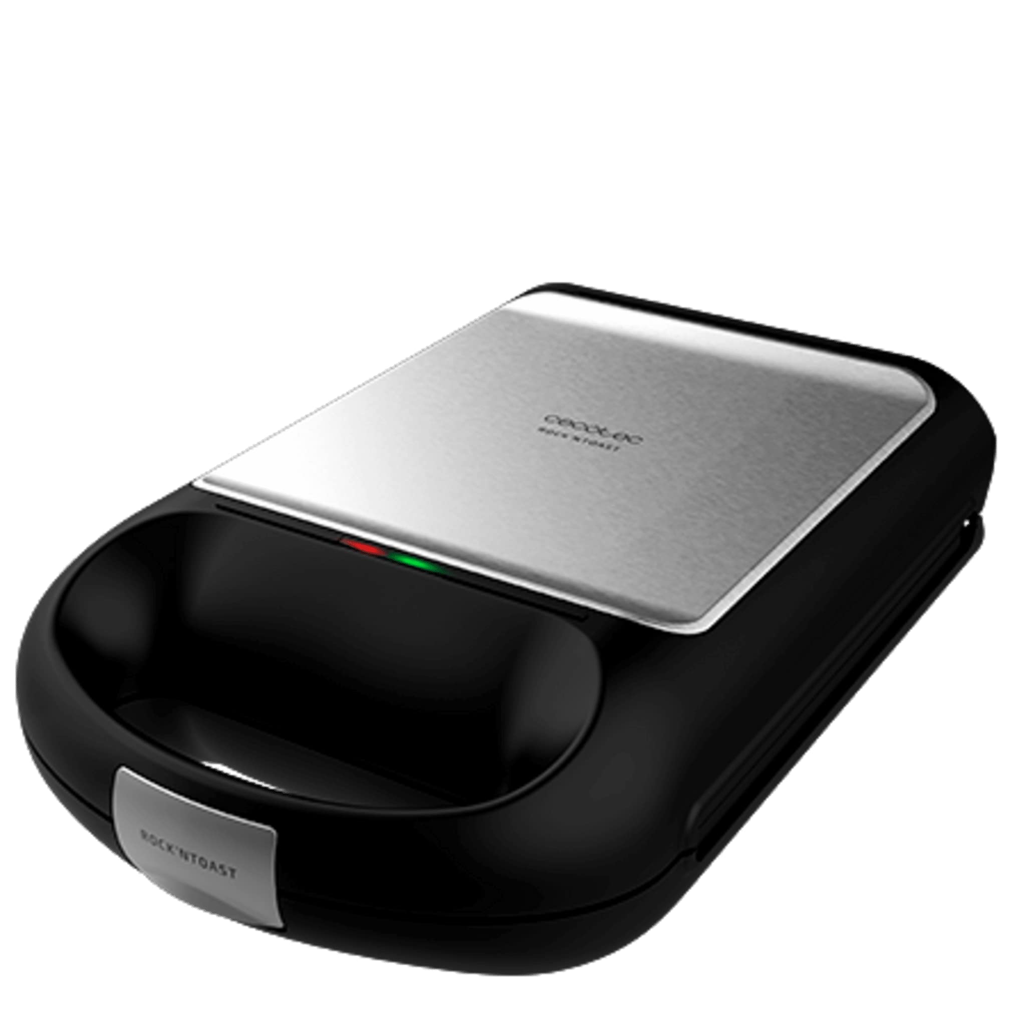 Cecotec Appareil à sandwichs Rock'nToast Family 3in1. 1500 W, capacité pour 4 sandwichs, revêtement antiadhésif, 3 plaques interchangeables, grillage rapide et uniforme, acier inoxydable.