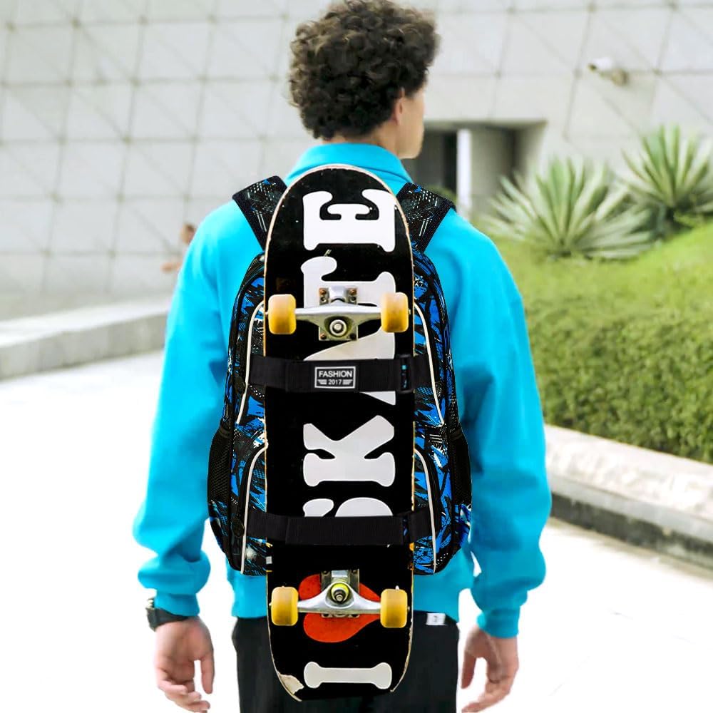 3Pcs Backpack for Girls Boys, 17 Inches Women Men School Bookbag Set for Teens College, Laptop Backpacks with Lunch Box