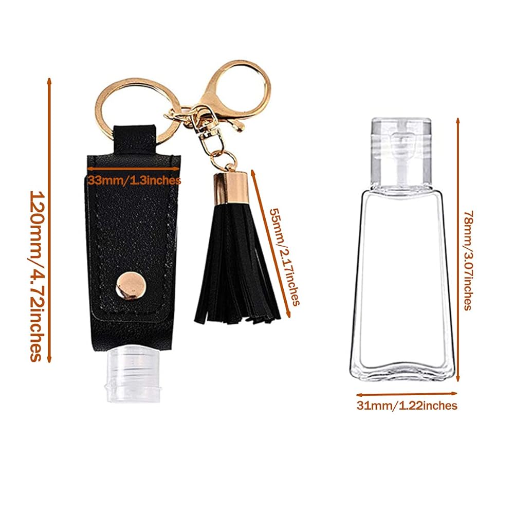 Bottigliette Portatili Da Viaggio 4 Pezzi - Con Portachiavi In Pelle, Antiperdita | Per Disinfettante O Cosmetici - Foto 2