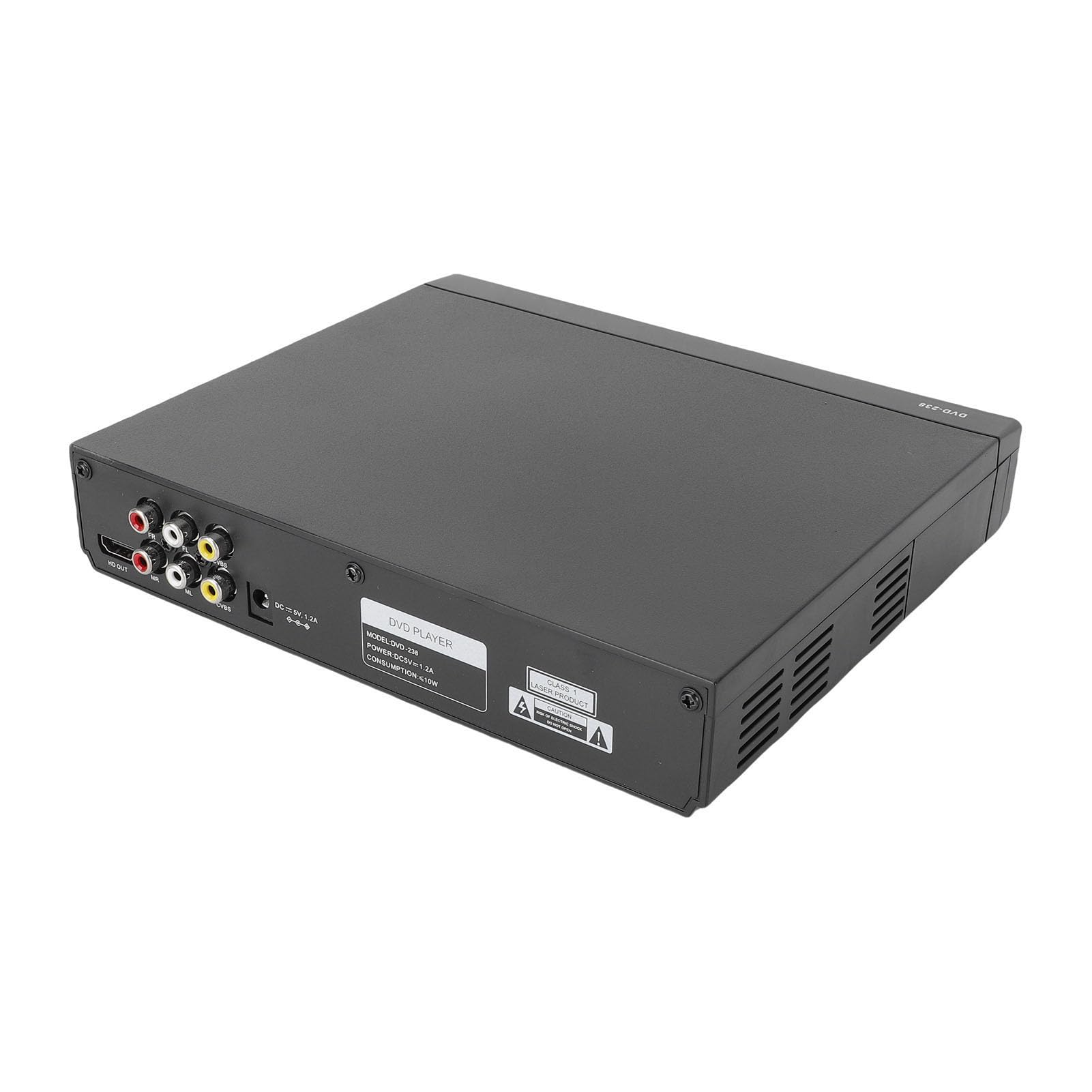Fockety Reproductor de DVD, Interfaz Multimedia HD de 1080p Puerto USB All Region CD Player con Control Remoto, para el Cine en Casa del de Televisión (Enchufe de la UE)
