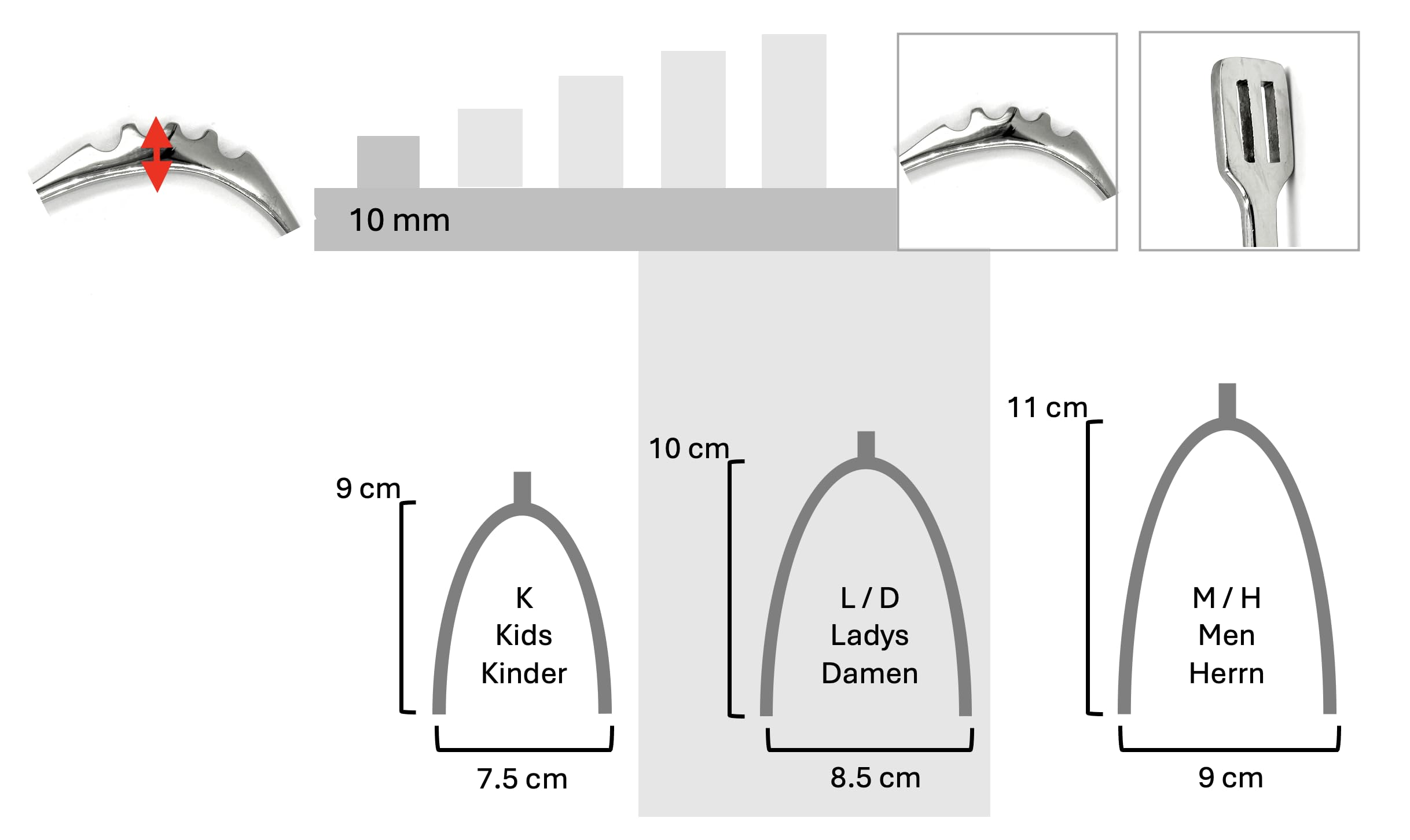 Equine Smile ES1074 Corrugated Spores LE Track Equestrian Spurs Riding Spurs Track High Quality Stainless Steel (Ladies 10mm) - Image 4
