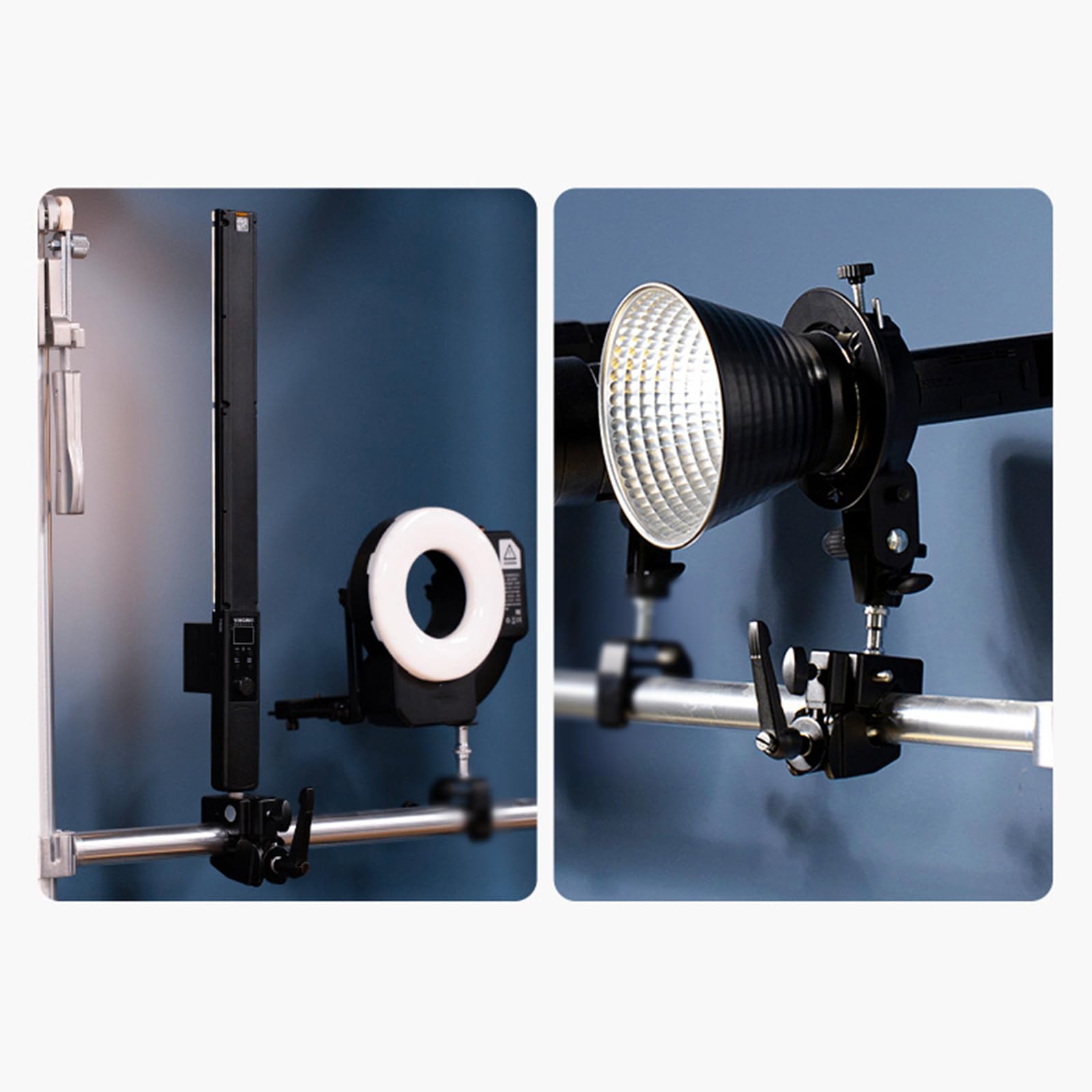 Professionelles Fotostudio-Klemmen-Set mit 1,6 cm Bolzen und 5,3 cm Backenkapazität für Kamera-Beleuchtungshalterungen