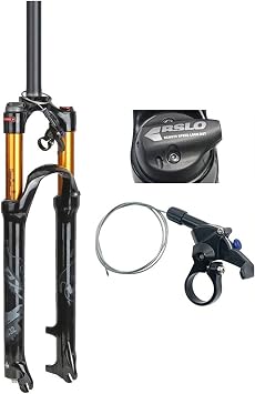 Suspension Mountain Bicycle Front Fork, 26/27.5/29 Inch Air Bike Suspension Fork MTB Gas Fork 100mm Travel Straight Bicycle Front Fork Fork Color Gray, Size 27.5 inches
