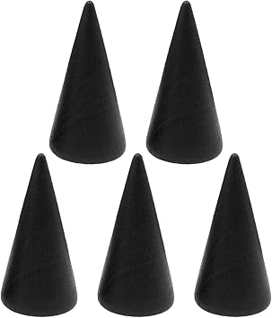 Ring Display Stand 5Pcs Wood Rings Holder Cone Shape Rings Stand Jewelry Display Rack for Business Photoshoot Room Decoration