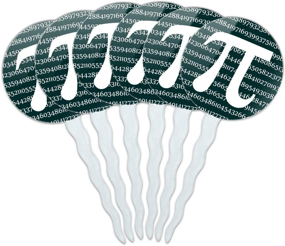 GRAPHICS & MORE Pi Math Geek Nerd 3.14 Cupcake Picks Toppers Decoration Set of 6