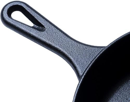 Miniatura 6 de Sartén de hierro fundido de 10 pulgadas, sartén de hierro fundido pre-sazonado con dos asas de silicona, sartén profunda de hierro fundido para