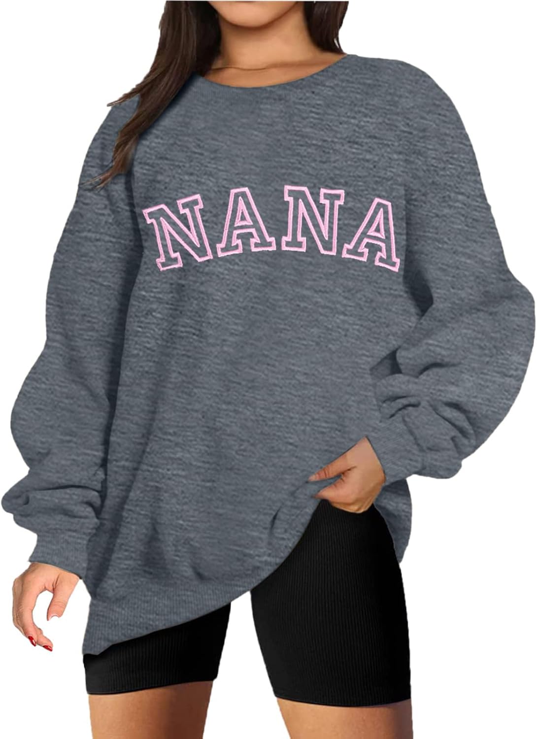 MNLYBABY Nana Sweatshirt Grandma Shirt Women: Mothers Day Shirts Oversized Nana Life Gift Pullover Mimi Gigi Long Sleeve Tops