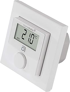 Homematic IP Smart Home Wandthermostat mit Schaltausgang – für Markenschalter, 24V, Thermostat für Fußbodenheizung mit/ohne App, Alexa, Google Assistant, Temperaturmessung, Energie sparen, 150697A0