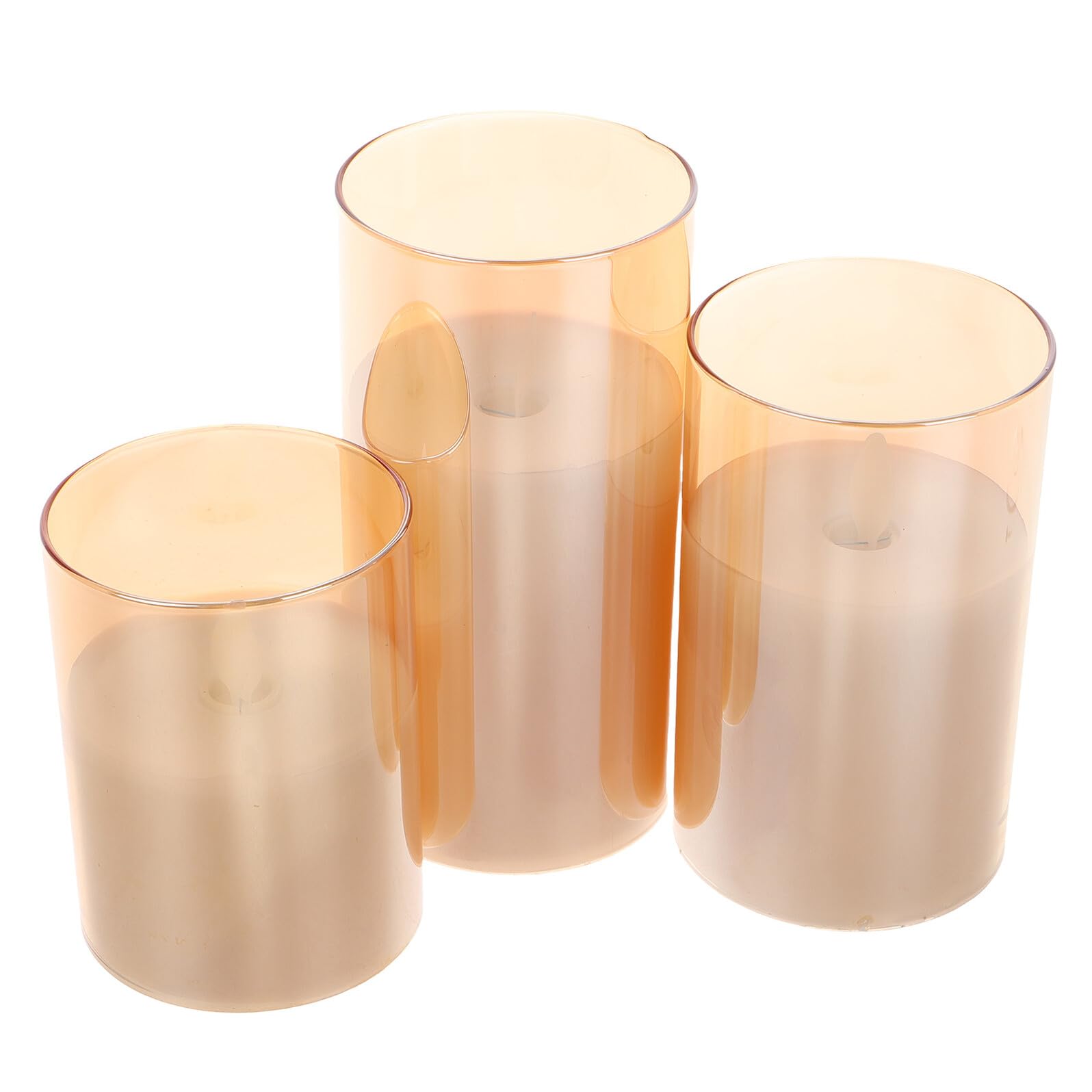 Bougies LED sans flamme avec verres ambrés de DOITOOL pour un mariage chic