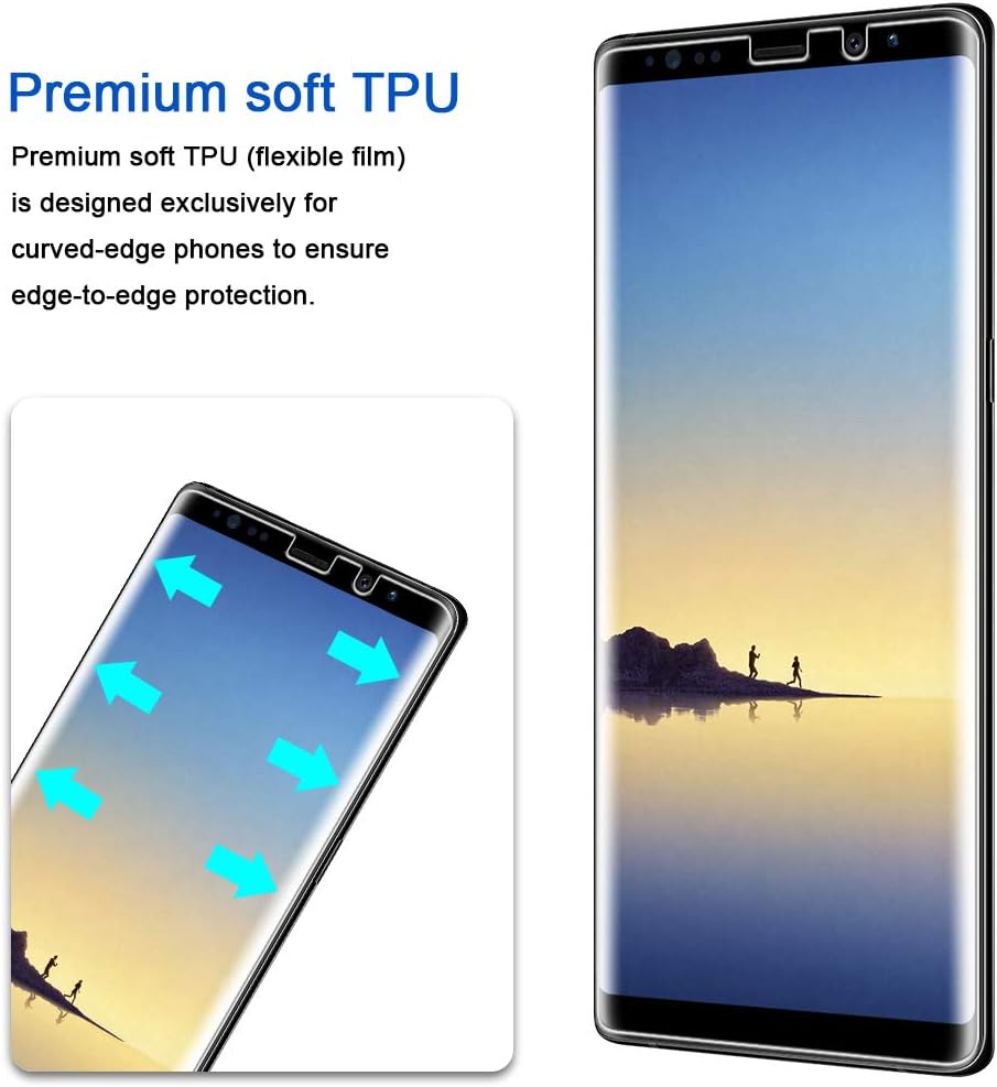 TOCOL [3 Pack] Screen Protector for Samsung Galaxy Note 8, [Full Coverage] [Bubble-Free] [Case Friendly] [New Vesion] HD Clear Flexible Film