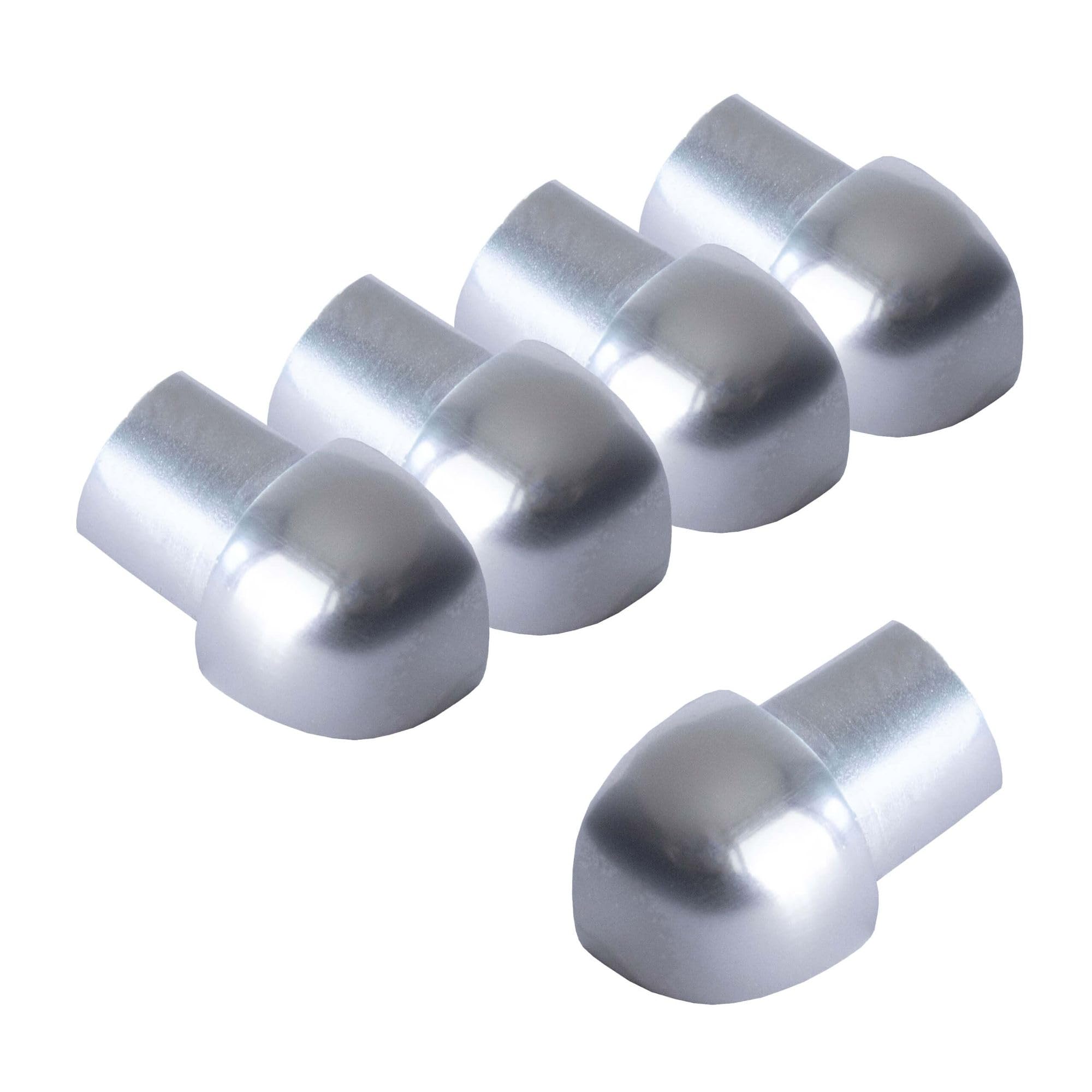 5X Dalsys Outer Corner for Tile Trim 8mm Aluminium (anodised) Quarter Circle Profile Glossy Chrome