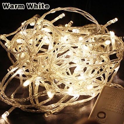 Ambermars 10m/33ft 100 LED Fairy Lights Outdoor 110V 8 Modes Wedding Party LED String for Bedroom, Christmas, Garden, Patio, Home Decoration Lighting (Warm White)
