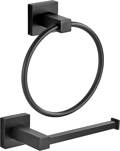 Miniatura 10 de FORBATH Soporte de papel higiénico dorado, accesorios de baño de oro cepillado, soporte para toallas de mano, juego de soporte de rollo de papel