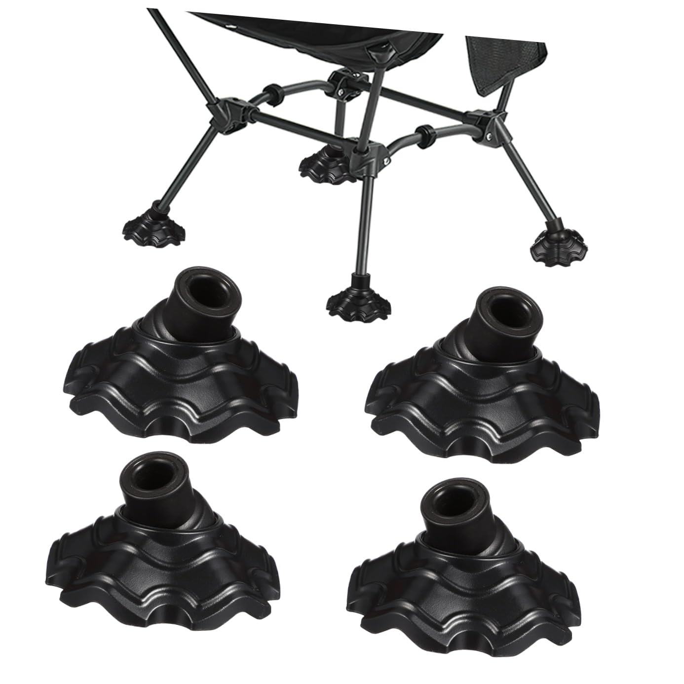 Patins Noir de Chaise pour Protection de Pieds, 4, Pièces de Camping