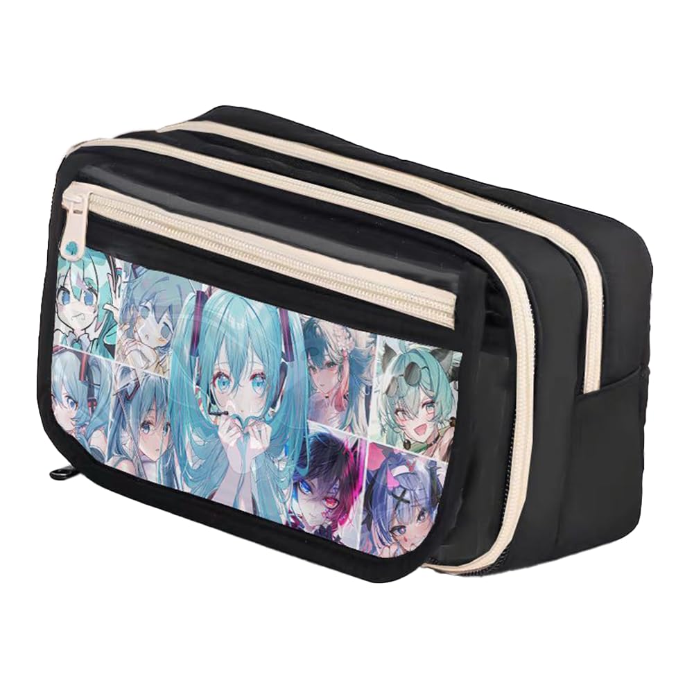Xinchangda Anime Pencil Bag Miku Pencil Box Pen Pouch Large Capacity Anime Pen Bag Stationery Case for Students
