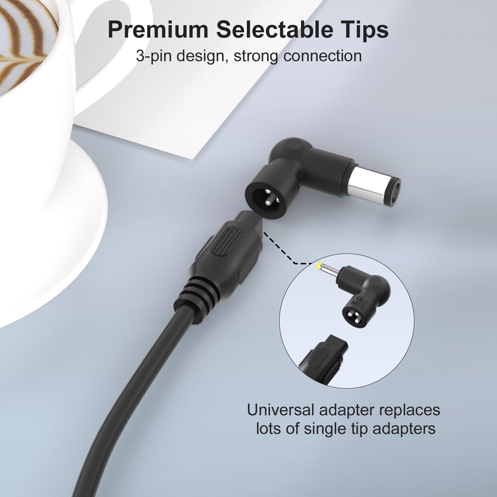 Caricabatterie universale da 90 W compatibile con HP Asus Gateway Acer Lenovo IBM Dell Toshiba Samsung Sony Fujitsu Notebook Ultrabook Chromebook Computer Power Supply Cord Adattatore CA con 16