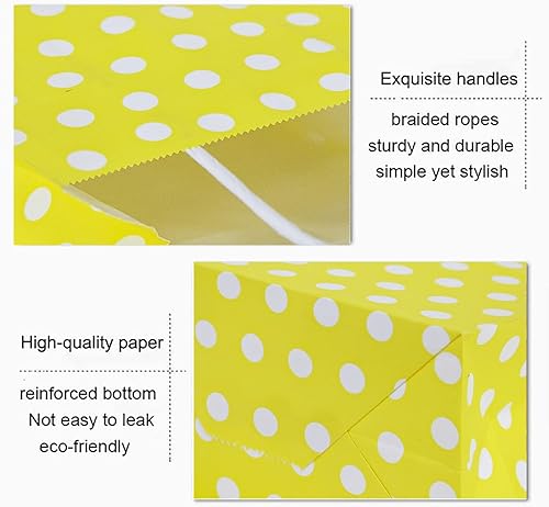 Miniatura 3 de ADIDO - Bolsas de papel rojo EVA con puntos blancos de papel kraft con asas bolsas de papel para niños, cumpleaños, bodas, fiestas y fiestas (8.2 x