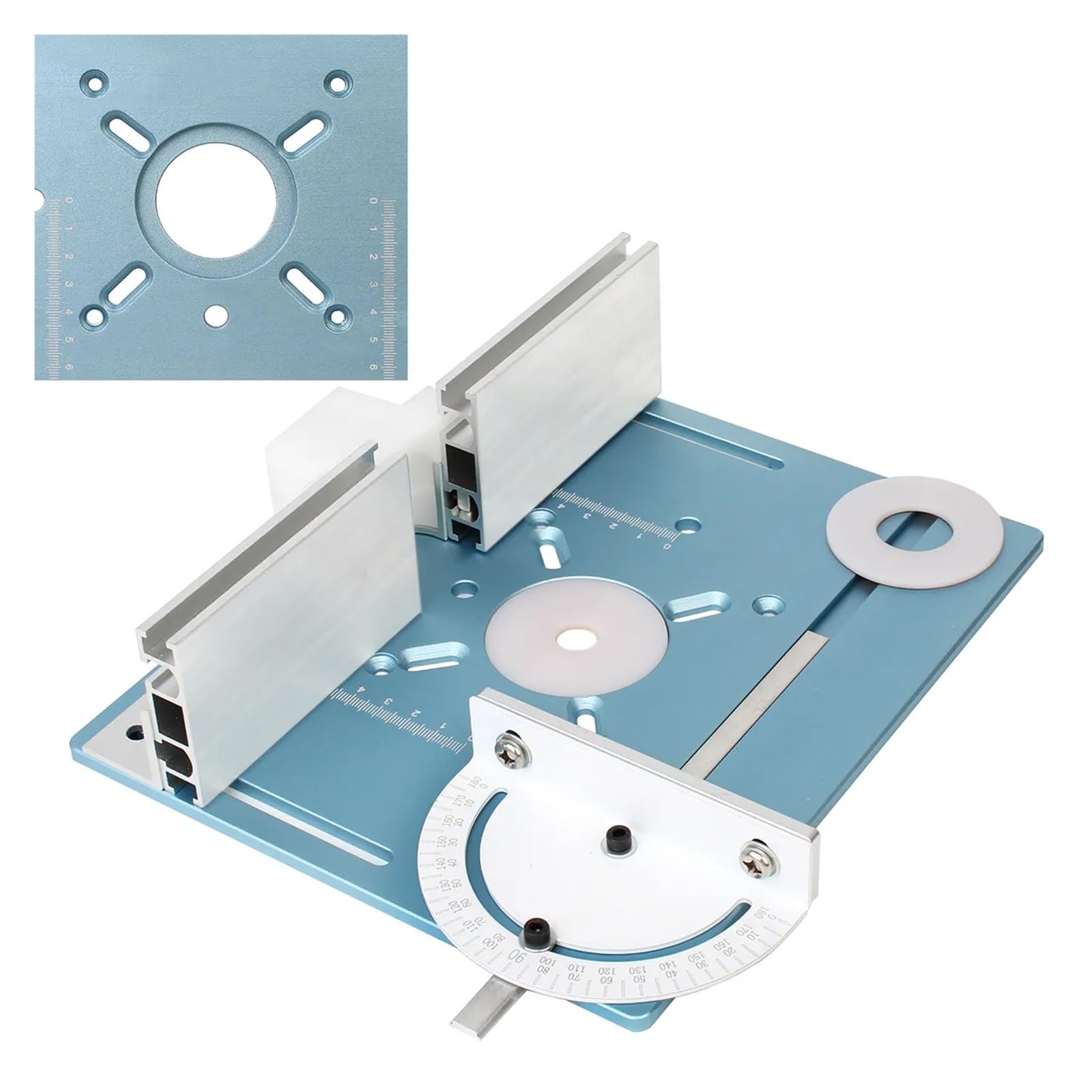 Placa de inserción de Mesa de enrutador, Bancos de carpintería enrutador de Madera de Aluminio con Herramientas de 4 Anillos (Tipo 1)