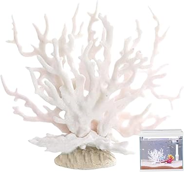 Coral Decor Artificial Coral Reef Decor Decorative Sculpture Beach Room for Aquariums Fish Tanks White