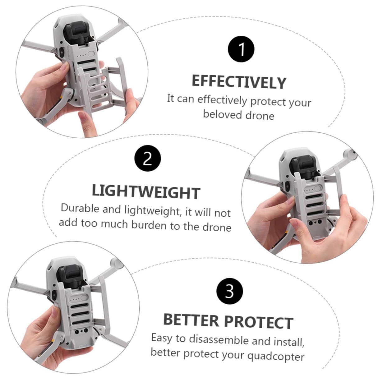 Protector de Hélices Extendido con Tren de Aterrizaje Compatible con Dron Mini Diseño Anticolisión y Absorción de para Evitar Daños y Lesiones