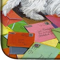 Vista 4 de Caroline's Treasures PPP3289DDM Tapete absorbente para secar platos para encimera de cocina, tapete de secado de platos de correo Westie Zoe, 14 x