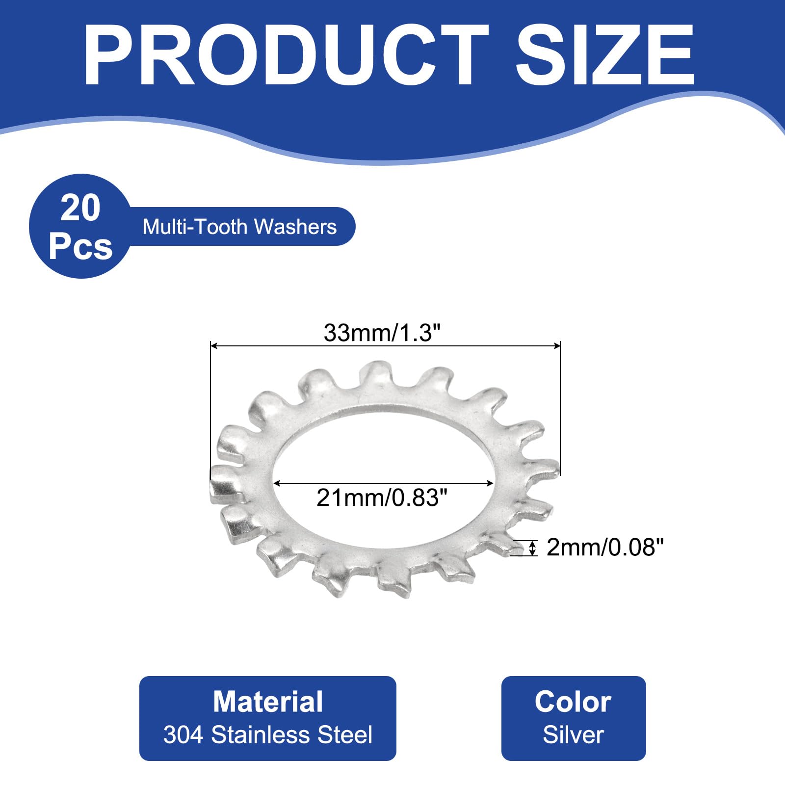 PATIKIL M20 External Tooth Lock Washer - Image 2