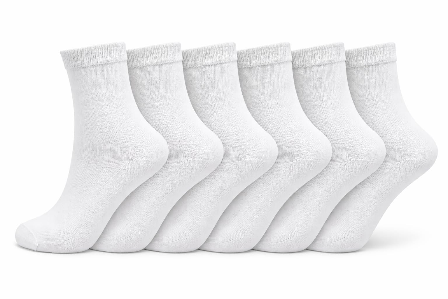 Bahob® 6 Pairs Boys Girls Kids Unisex Back to School Cotton Rich Plain Ankle School Socks