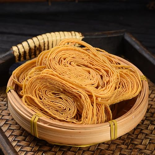 Tofu skin Dried Shredded tofu, China specialty snacks, dry goods, soy products, yuba, Dried Fried SToybean Tofu Skin Vegan Food, Vegetarian, non-GMO, 豆腐皮Doufupi Youdoupi, 200g.