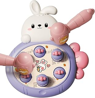 Generisch Hammer Toy for Toddlers, Interactive Whack A Rabbit Game, Learning Toddler Toy with 2 Hammers, Birthday Toy with Rabbit Motif for Children from 3 Years