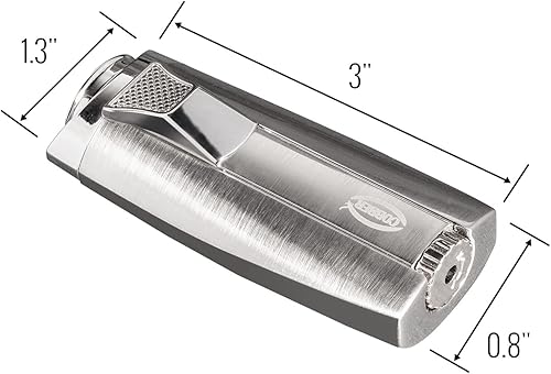 Miniatura 12 de Cobber Encendedor de puros de antorcha, doble llama de 2 chorros recargable de butano, encendedor de cigarros gris