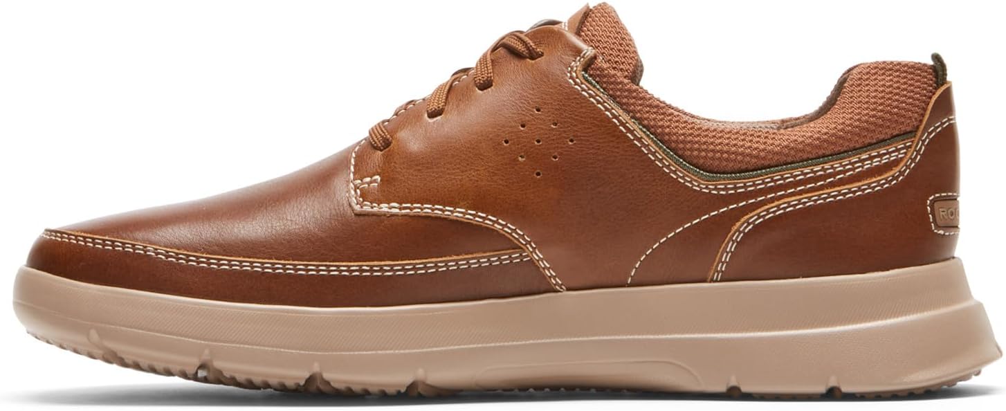 Rockport Men's Truflex Cayden Plain Toe , Catechu Wood Leather, 10