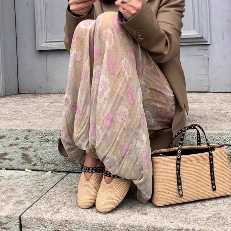 Floral Sheer Wide Leg Baggy Flared Summer Pants Y2k See Through Bell Bottom Pants Women3