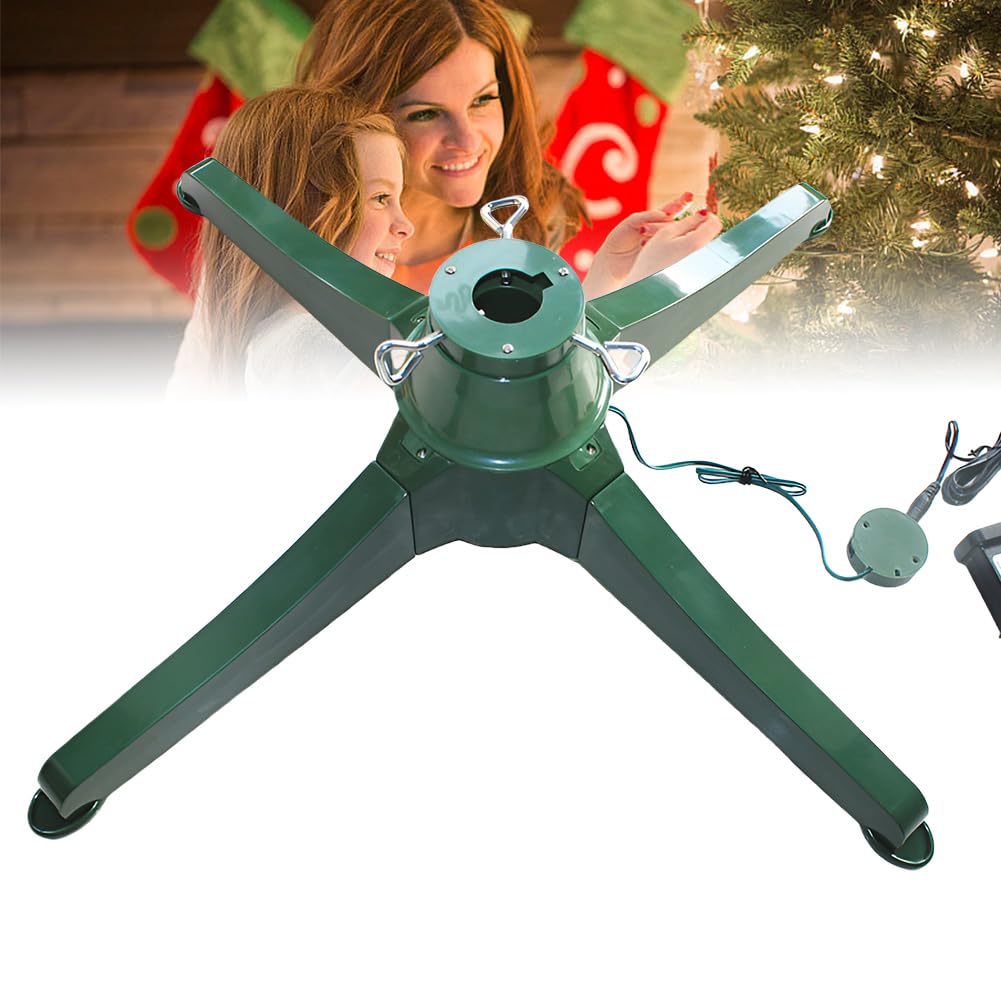 Soporte Giratorio de 360° para árbol de Navidad, Soporte de Base de árbol Giratorio eléctrico, Soporte Ajustable para árbol de Vacaciones Artificial, para árboles de hasta 7.5 pies y 80 Libras 80cm