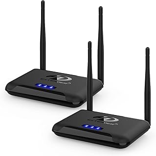 Wireless HDMI Transmitter and Receiver, Binken 657Ft/200m Wireless HDMI Extender Support 1080P@60 Hz, Support 2.4/5GHz for Streaming Video Audio from Laptop, Cable Box to HDTV Projector Model 850