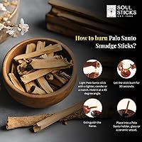 Vista 6 de Ancient VEDA Varillas de palo santo peruano 6 piezas con guía de sahumado – Alto contenido de resina, madera santa aromática de olor dulce