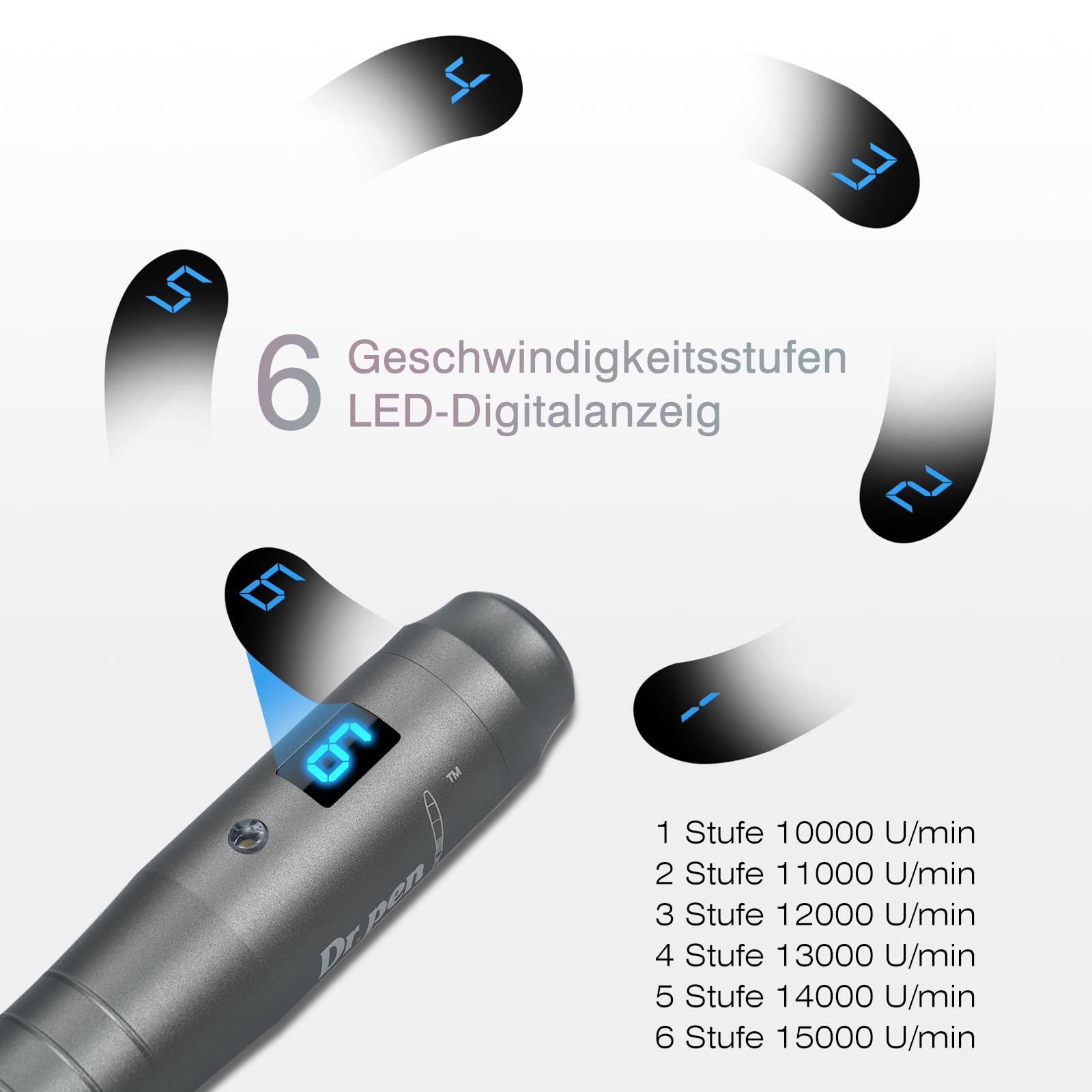 Dr. pen Ultima M8 Microneedling Pen mit 8 Typen Cartridges - Drahtlose Dr pen Microneedling Das beste Weihnachtsgeschenk für Frauen/Männer(M8-Grau)